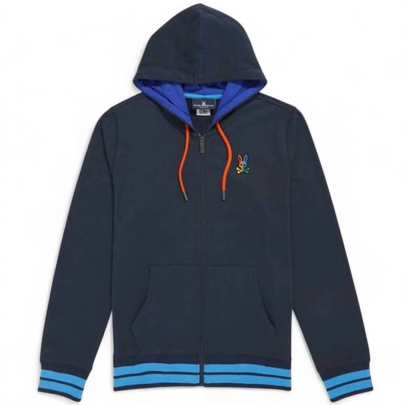 PSYCHO BUNNY Other - NEW PSYCHO BUNNY men's warwick colorblock logo hoodie in navy